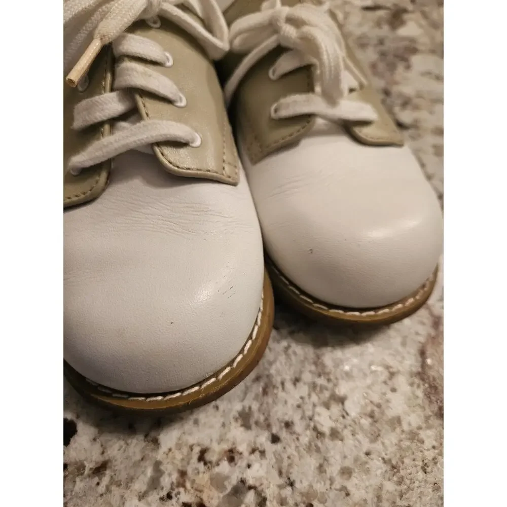 Willits Classic Chris Saddle Oxford Shoes Children's Size 11.5 EE White Tan